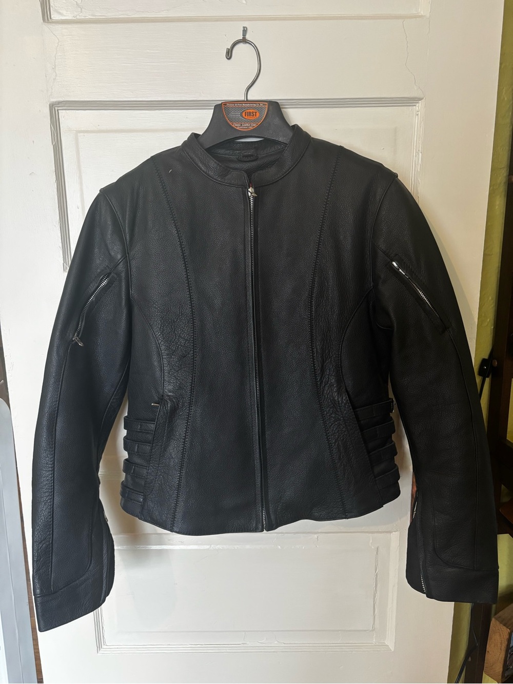 Classic Black Leather Women’s Motorcycle Jacket